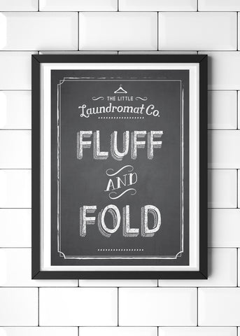 Wash, Dry, Fluff and Fold Printed Laundry Posters Set