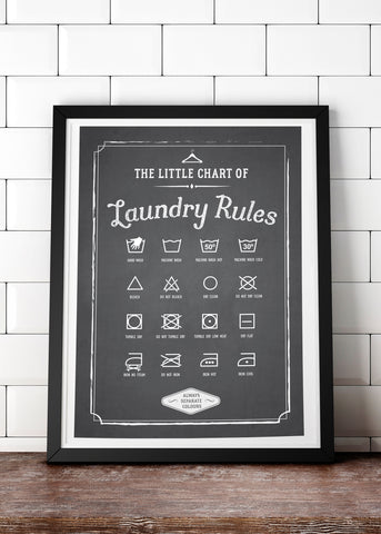 Laundry Rules Poster Instant Digital Download