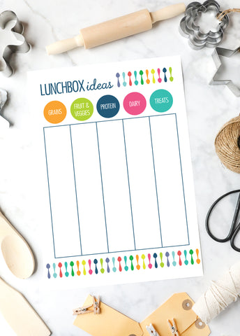 Lunchbox Ideas Printable Planning Template